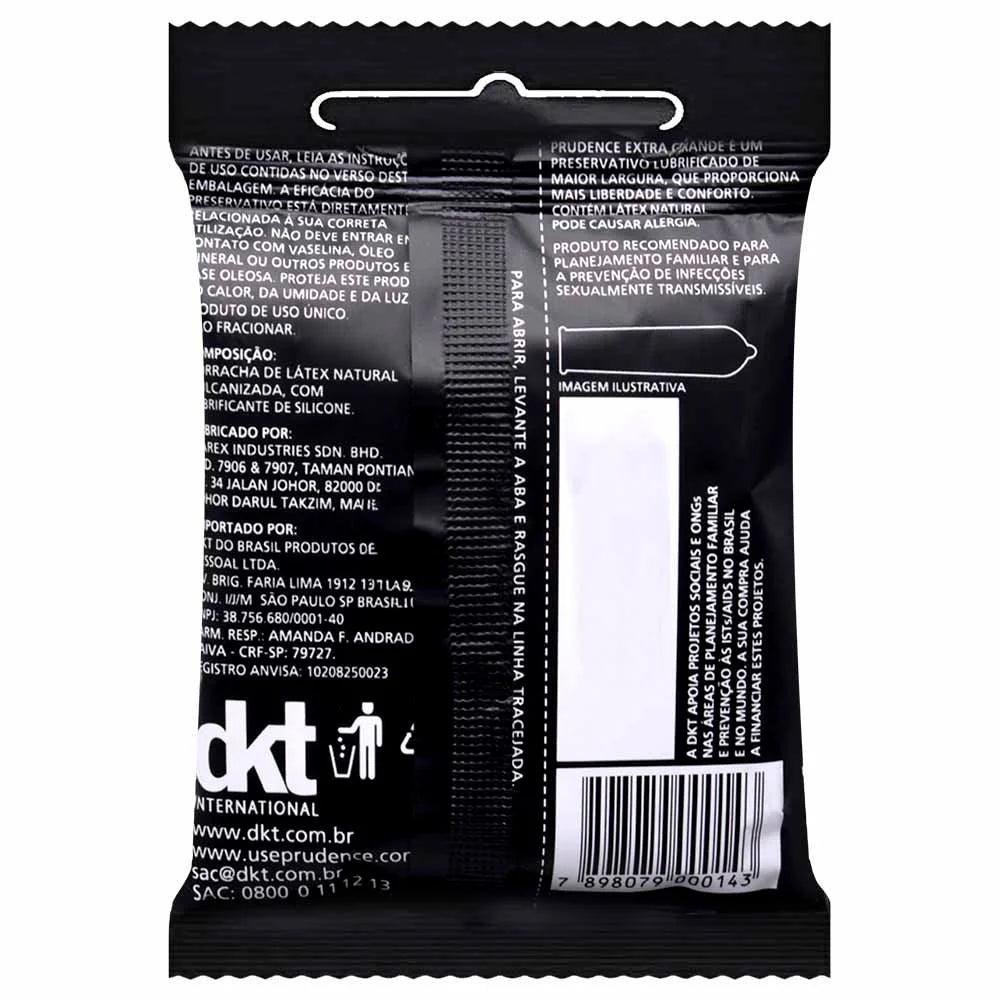 Preservativo Extra Grande Prudence com 3 Unidades