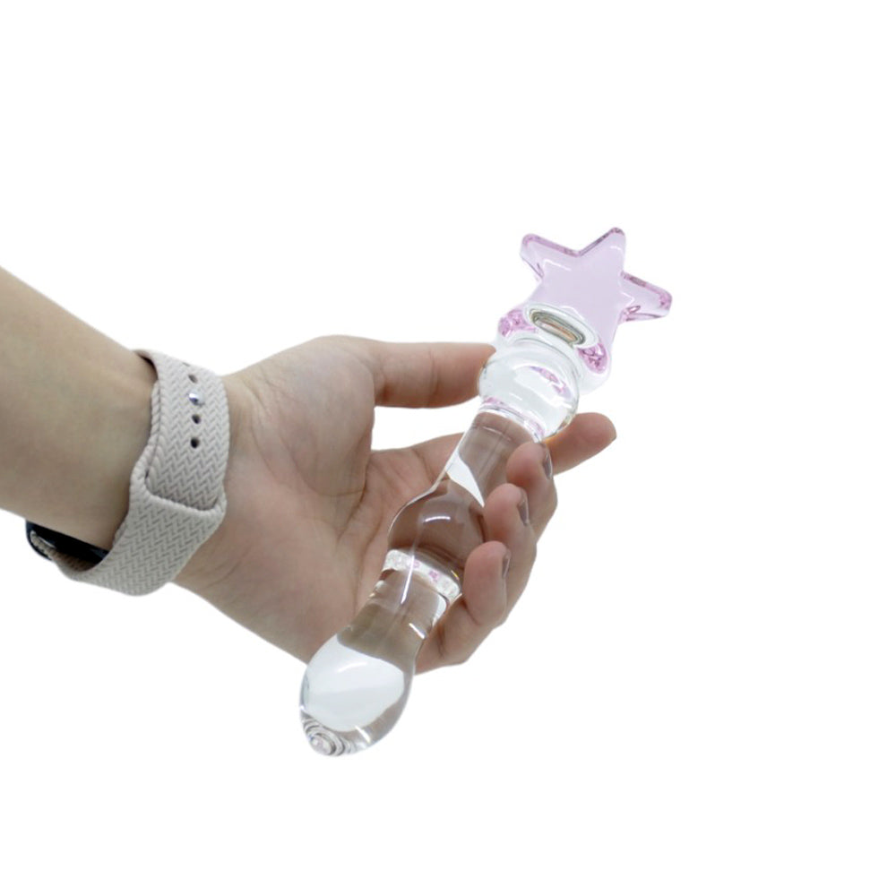 Plug de Vidro com Ornamento na Base