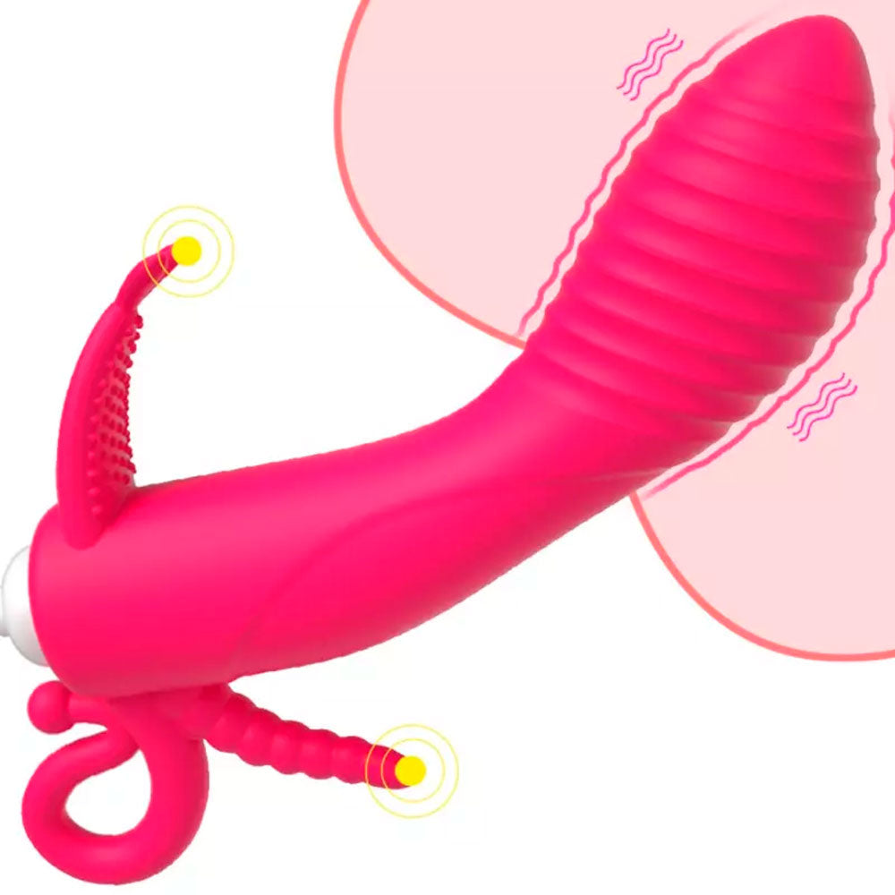 Mini Vibrador para Ponto G Tripla Estimulação Bullet com Capa