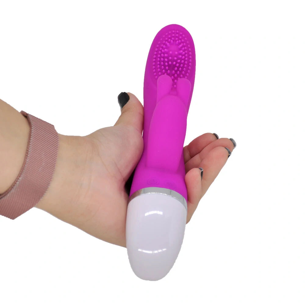 Vibrador Rabbit com Estimulador de Clitóris e Microcerdas - Pretty Love Christ