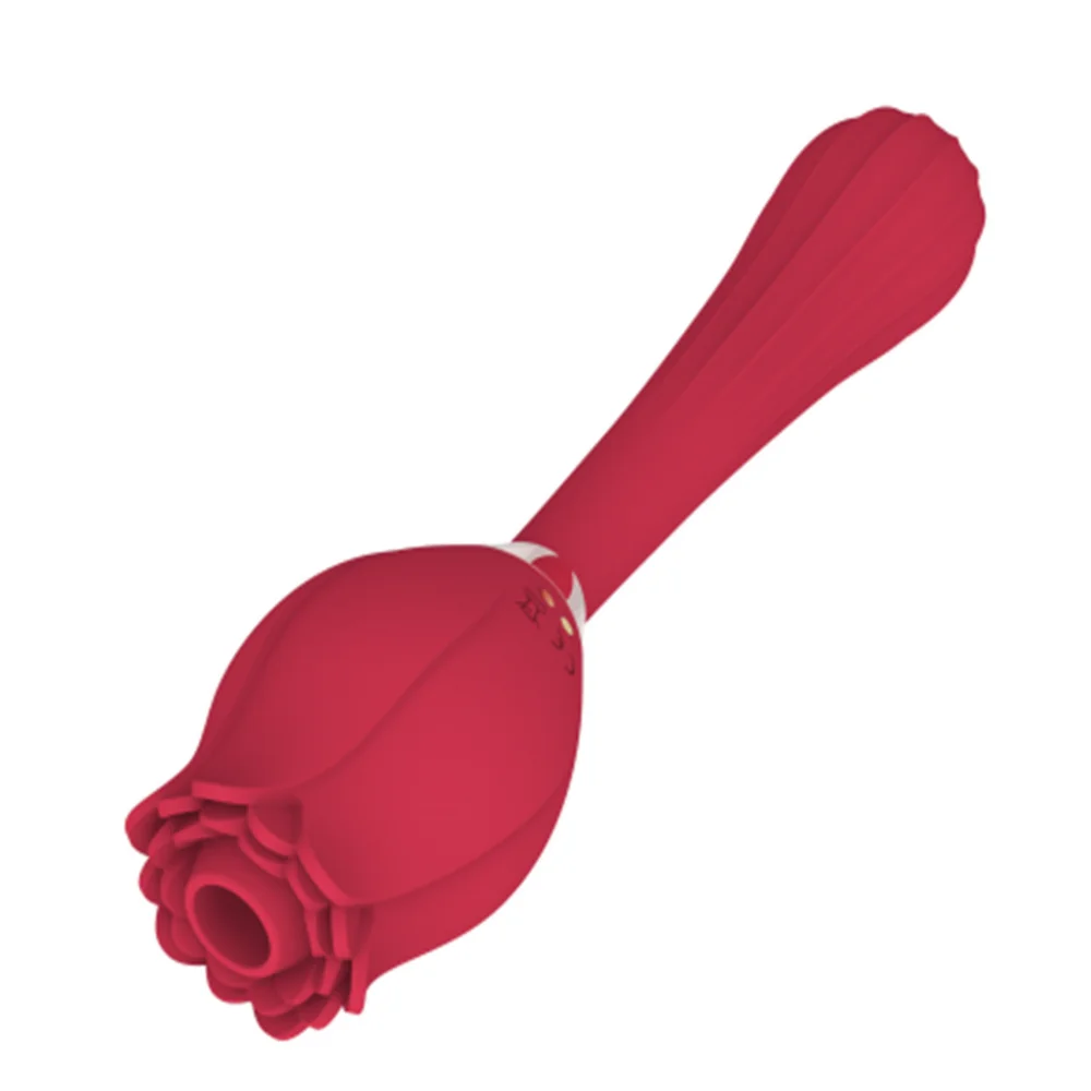 Estimulador clitoriano duplo em formato de rosa