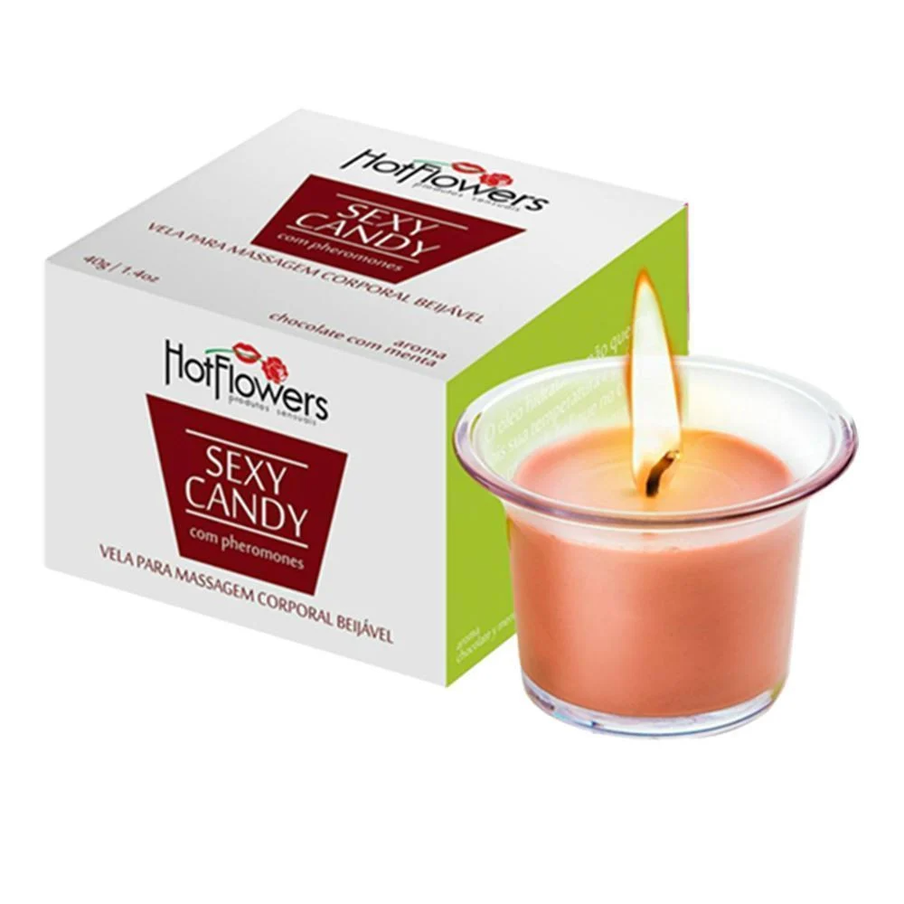VELA HIDRATANTE CORPORAL SEXY CANDY BEIJÁVEL 40G HOT FLOWERS
