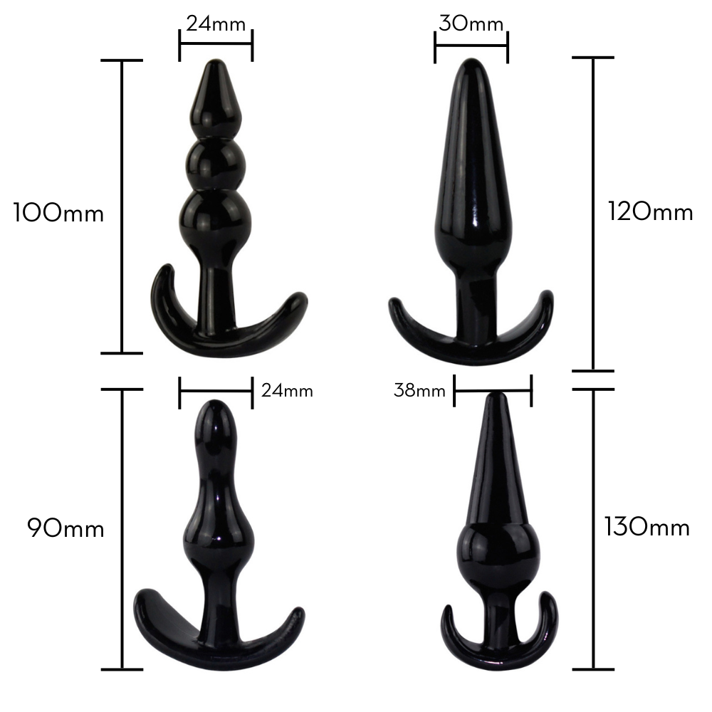 Kit Plug Anal 4 Peças em Silicone