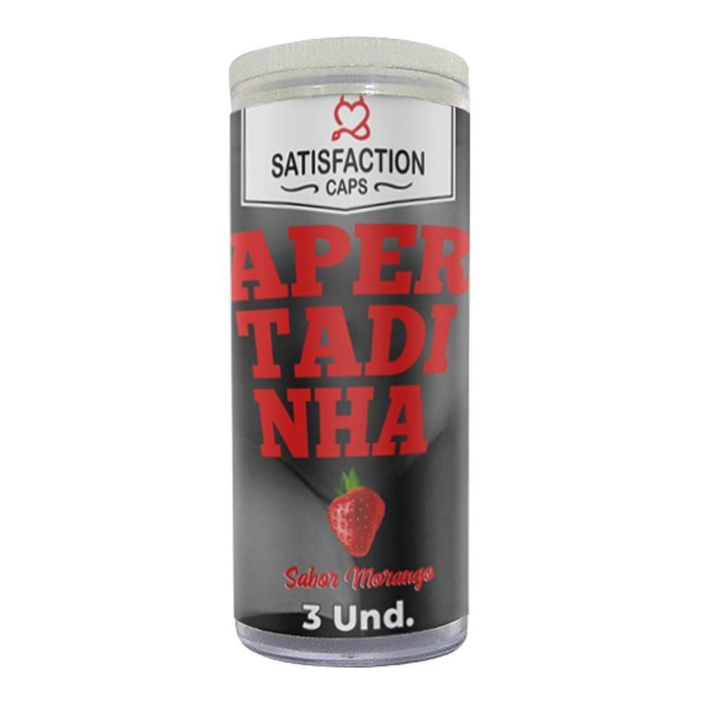 Bolinha Adstringente Apertadinha Beijável Sabor Morango 3 Unidades 9g - Satisfaction