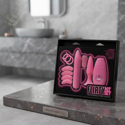 Kit de Intimidade e Vibração Flirty Set - 11 Itens de Alta Performance para Casais