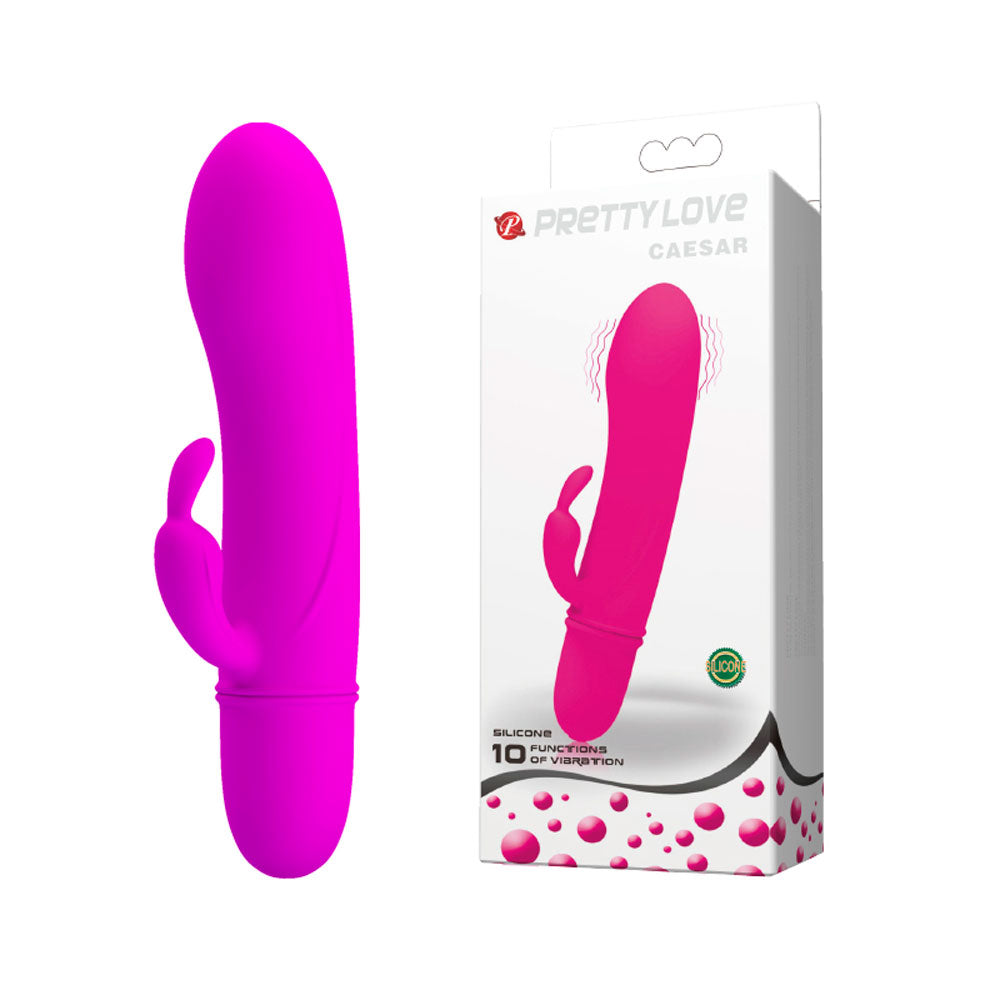 Vibrador Duplo com 10 Funções de Vibração Caesar Soft Touch 12 cm x 2,5 cm - Coleção Pretty Love