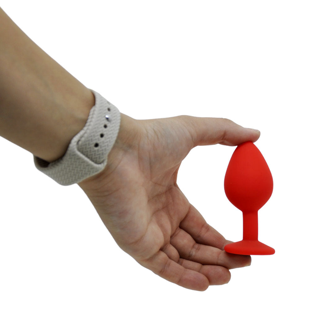 Plug Anal em Silicone com Joia