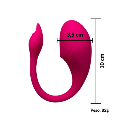 Vibrador  em Silicone Aveludado Controle por Aplicativo