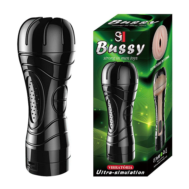 Masturbador Vagina em Cyberskin com Vibrador - Mini Lanterna 20,4 x 7,8cm