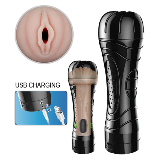 Masturbador Lanterna Recarregável em Formato de Vagina com Vibração Multivelocidade