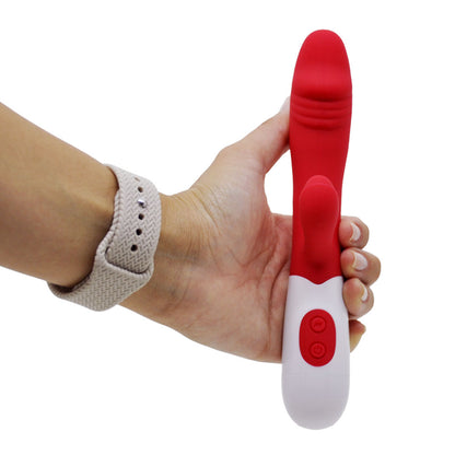 Vibrador de Ponto G e Clitóris á Pilhas - vermelho