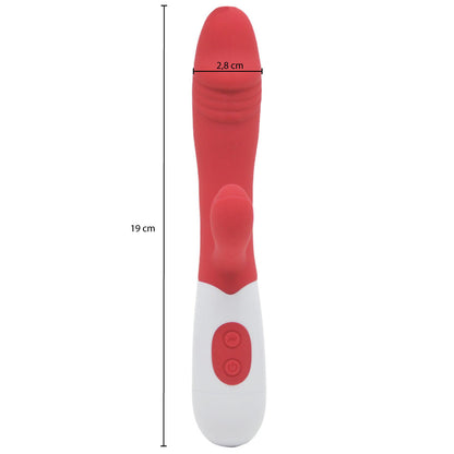 Vibrador de Ponto G e Clitóris á Pilhas - vermelho
