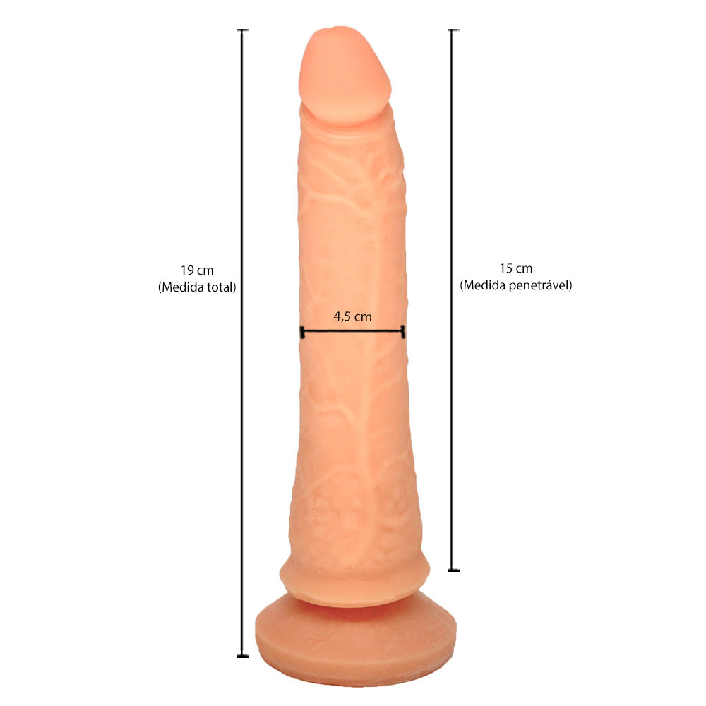 Pênis Jack em Cyberskin com Ventosa e Vértebras 20 cm x 4,5 cm