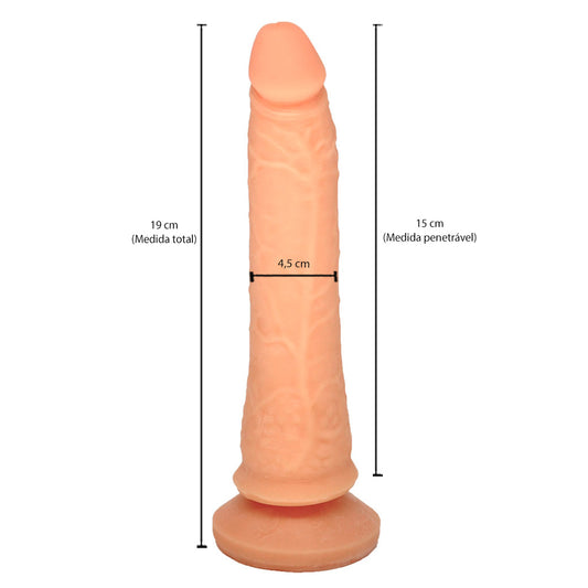 Pênis Jack em Cyberskin com Ventosa e Vértebras 20 cm x 4,5 cm