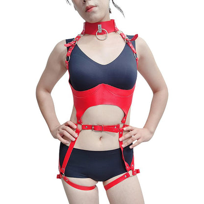 Harness Corporal em Couro com Cinta Liga 3