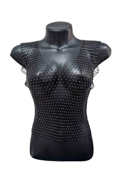 Cropped de Tela com Strass