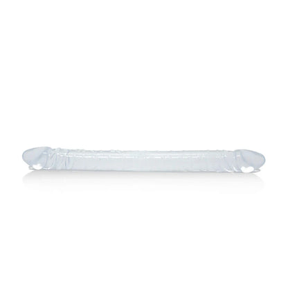Prótese Dupla Long Dildo com Formato de Pênis em Silicone - transparente