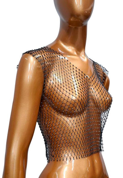 Cropped de Tela com Strass