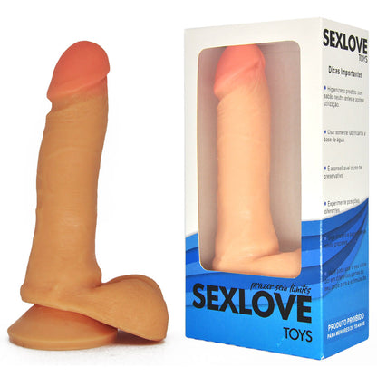 Pênis Magic Cyberskin com Escroto e Esqueleto 18 cm x 4,5 cm