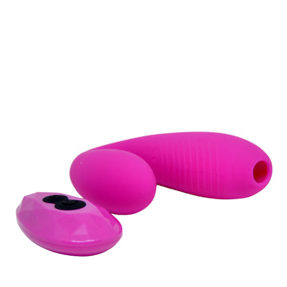 Estimulador Duplo em Silicone Macio Pulsador de Clitóris com Controle