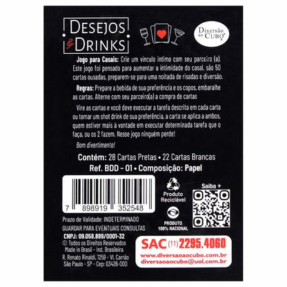 Jogo Desejos e Drinks para Casais – Diversão ao Cubo