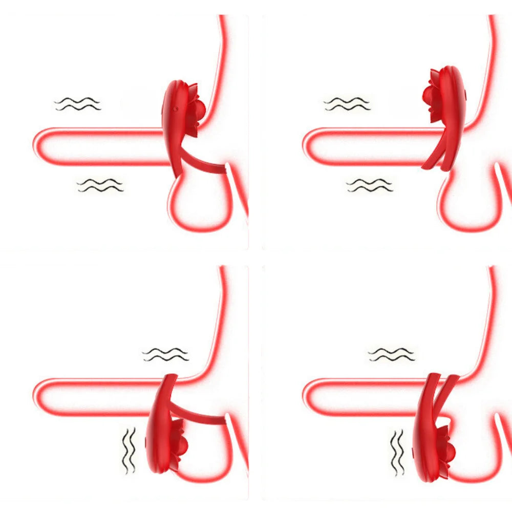 Anel peniano duplo com rosa estimuladora