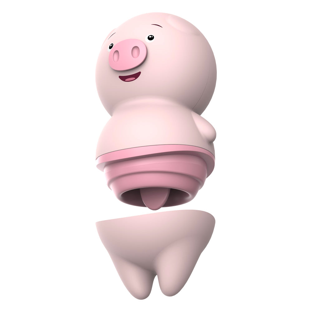 Vibrador Estimulador Clitoriano Com Língua em Formato Porquinho