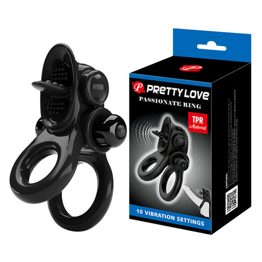 Anel Peniano Duplo com Vibrador Passionate Ring Pretty Love