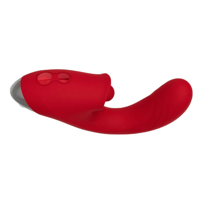 Vibrador Duplo Estimulador de Ponto G e Pulsação de Clitóris - Vinho