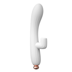 Vibrador ponto G com estimulador clitoriano - Branco
