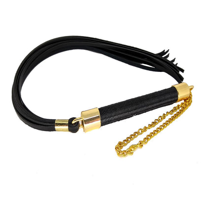 Chicote Flogger com Detalhes Dourados com 12 Tiras