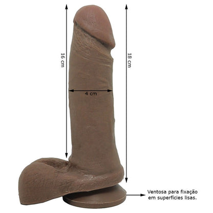 Pênis Magic Cyberskin com Escroto e Esqueleto 18 cm x 4,5 cm