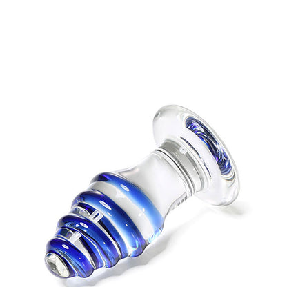 Plug Anal de Vidro Parafuso Cônico Texturizado