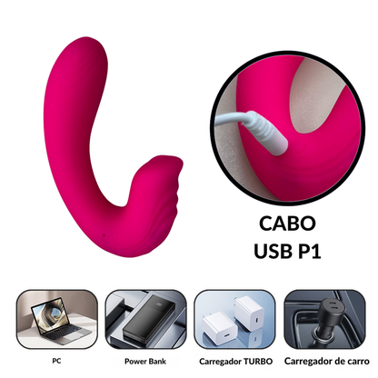 Vibrador com estimulador clitoriano por aplicativo