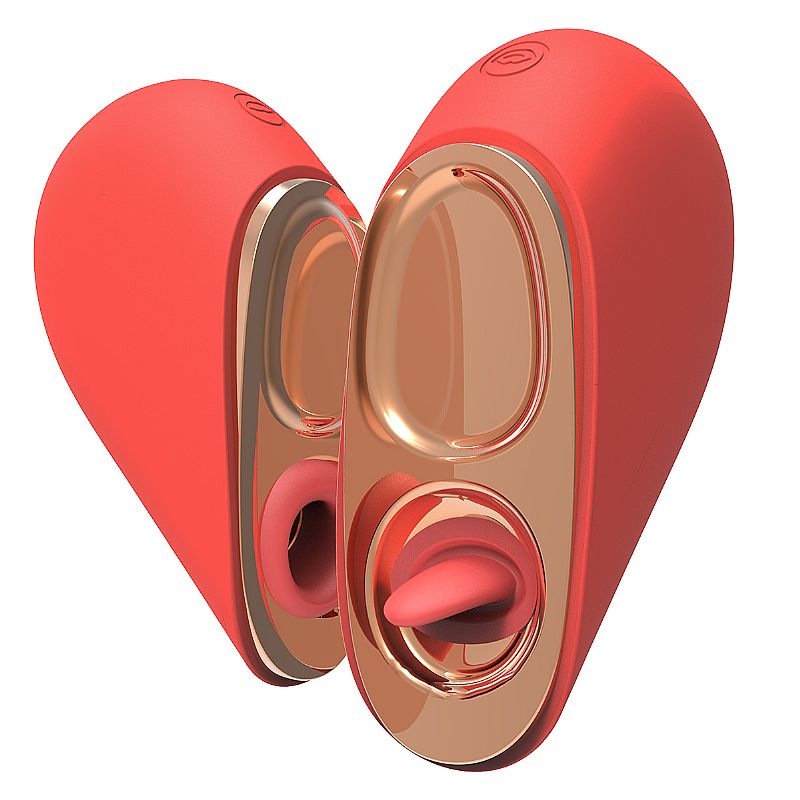 Vibrador de clitóris com Pulsação e Estimulação com Língua - Coração - SI