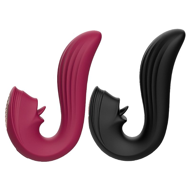 Vibrador de Ponto G e Clitóris com Língua - Velvet Kiss - S-Hande