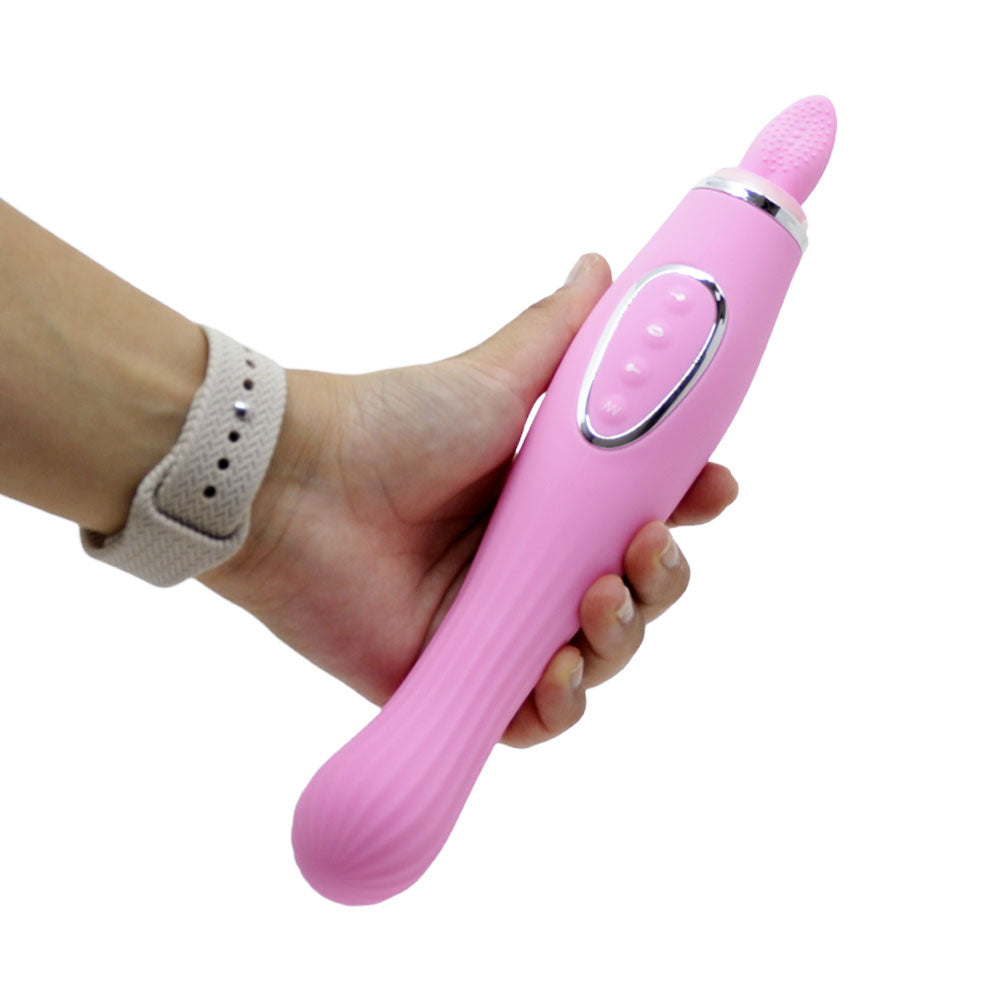 Vibrador Duplo com Penetrador Vaginal e Simulador de Sexo Oral