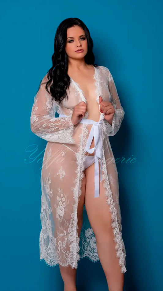 Robe Sensual Emily com Transparência e Renda