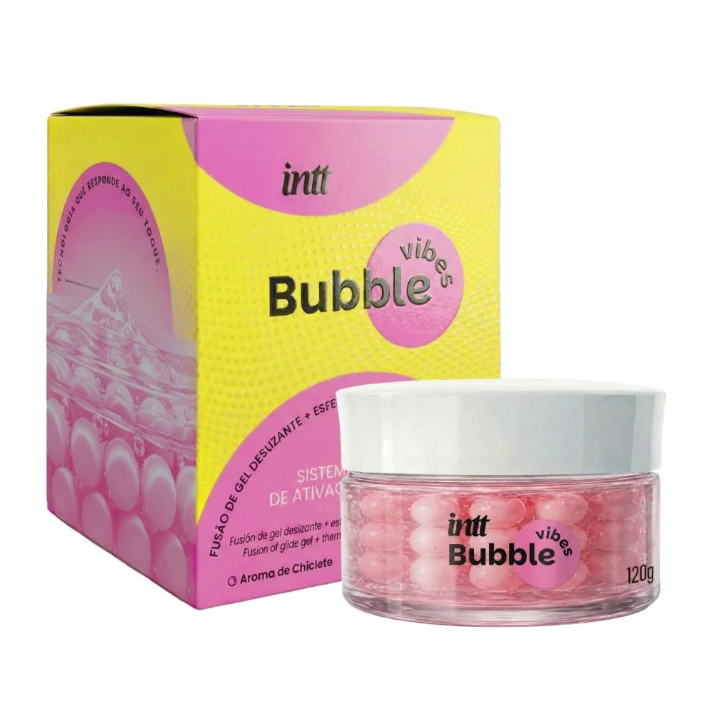 Bubble vibes produto 3 em 1, com esferas de ativação e aroma de chiclete – 120g