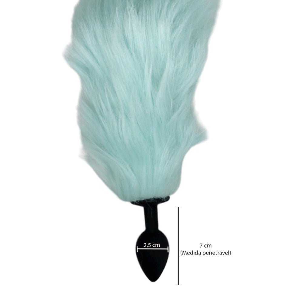 Plug Anal em Silicone com Cauda e Led 7 cm x 3 cm