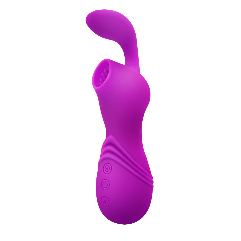 Vibrador e estimulador clitoriano com sucção