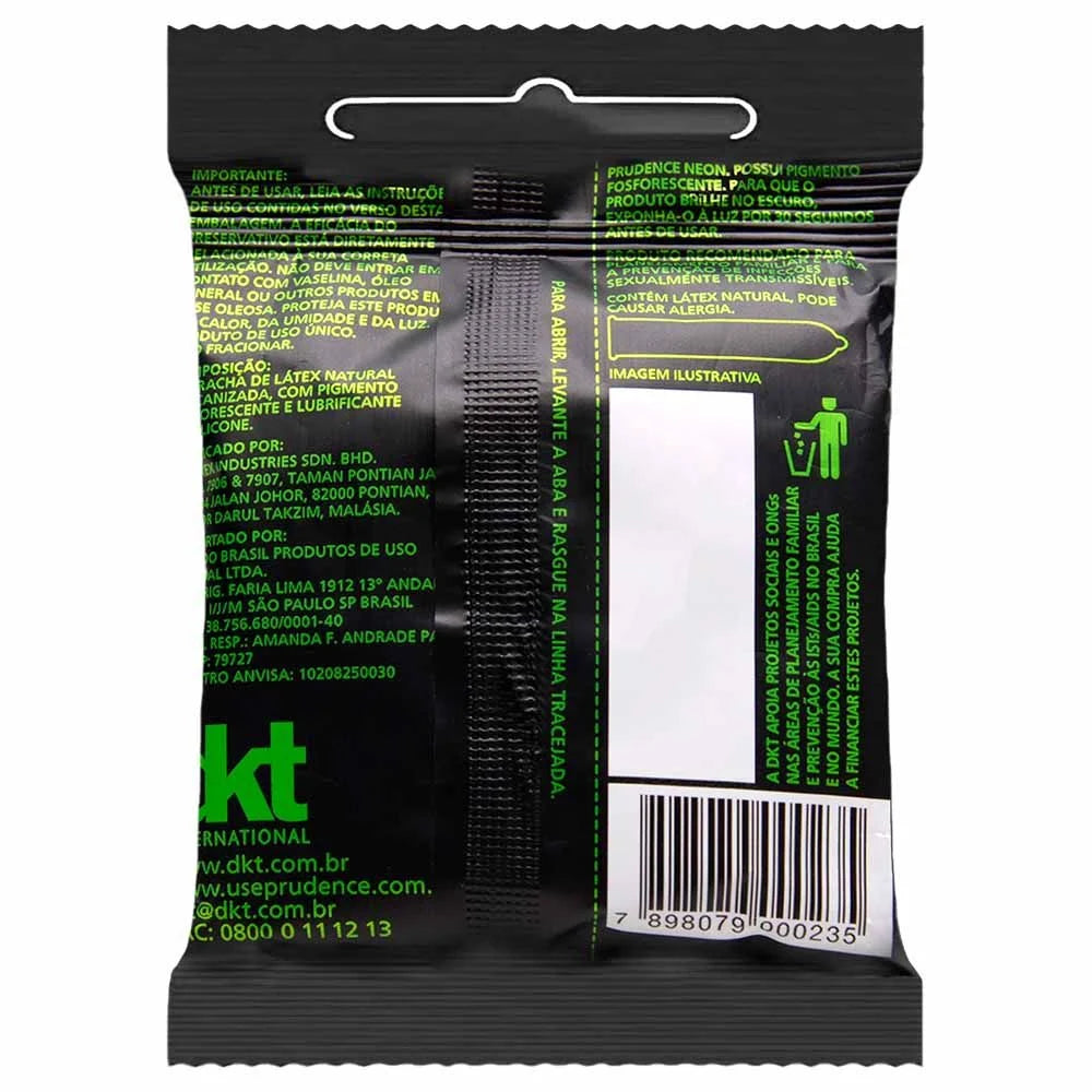 Preservativo Neon Prudence com 3 Unidades