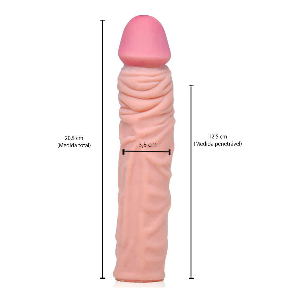 Capa Peniana com Extensor de 5 cm Pleasure X-Tender 19,5 cm x 4 cm