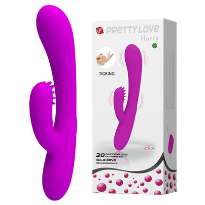 Vibrador com Estimulador Clitoriano e Saliências Pretty Love Harry