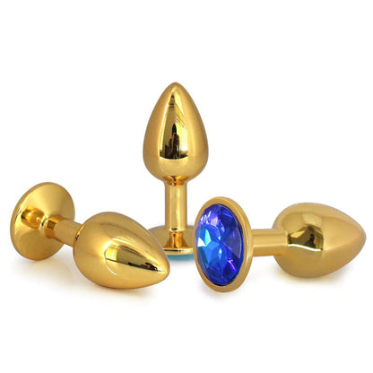 Plug Anal em Aço Inoxidável Dourado com Joia Sortida