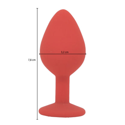 Plug Anal em Silicone com Joia