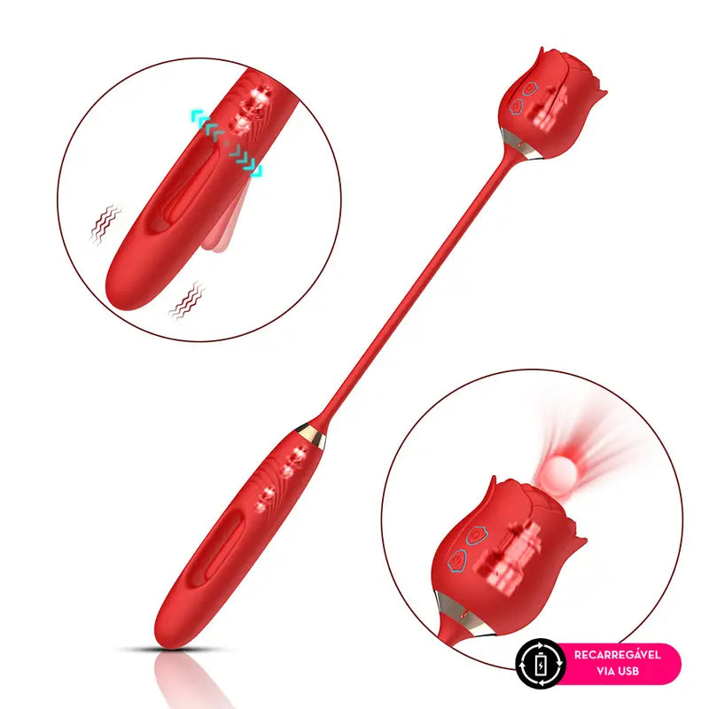Estimulador Clitoriano com Tecnologia de Vibroar em Formato de Flor