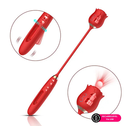 Estimulador Clitoriano com Tecnologia de Vibroar em Formato de Flor