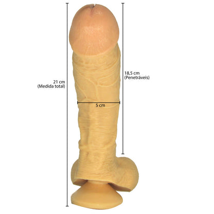 Pênis Realístico Nacho Vidal com Ventosa 21 cm x 5 cm