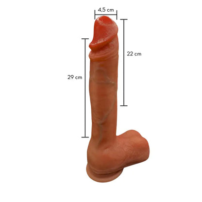 Pênis realístico vai e vem com aquecimento e controle remoto (22cm)
